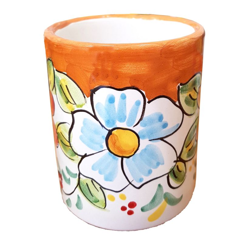 Vaso. Línea Flores. Cerámica de Vietri. Pintado...