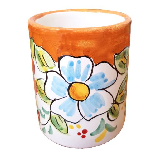 Vaso. Línea Flores. Cerámica de Vietri. Pintado a Mano.