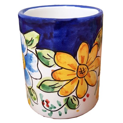 Verre. Ligne Fleurs. Céramique de Vietri. Peint à la Main.