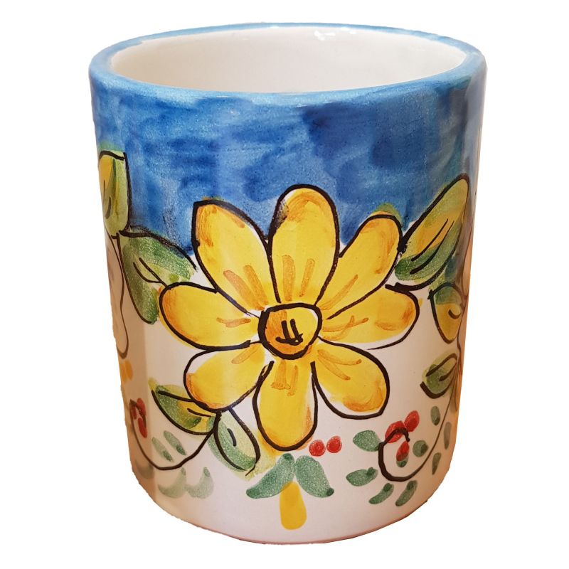 Vaso. Línea Flores. Cerámica de Vietri. Pintado...
