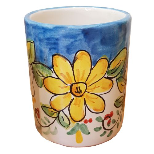 Verre. Ligne Fleurs. Céramique de Vietri. Peint à la Main.