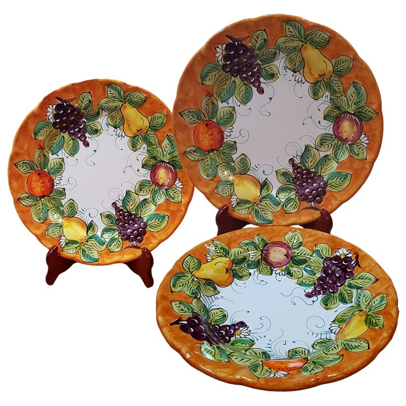 Three Dishes Plates handpainted Vietri ceramics...