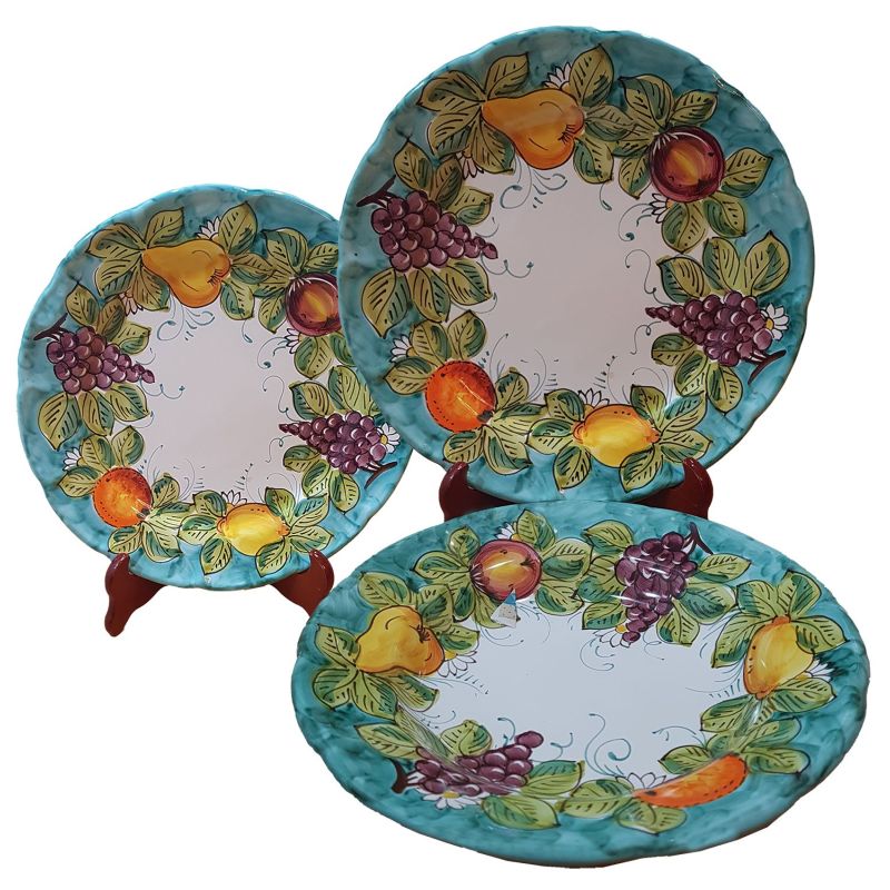 Tris Platos en ceramica vietrese línea Fruttina...