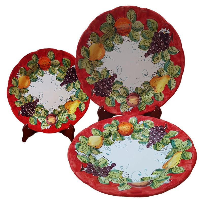 Tris Platos en ceramica vietrese línea Fruttina...
