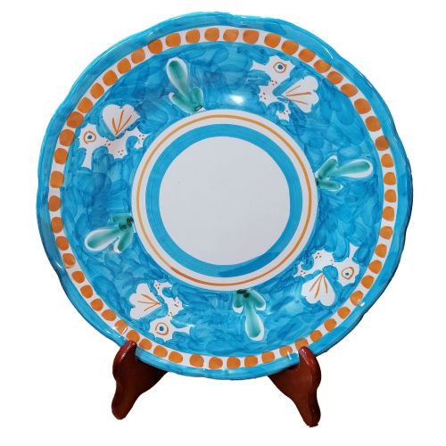 Piatto Linea Animaletti in ceramica vietrese fondo, piano, frutta/dolce o sottopiatto