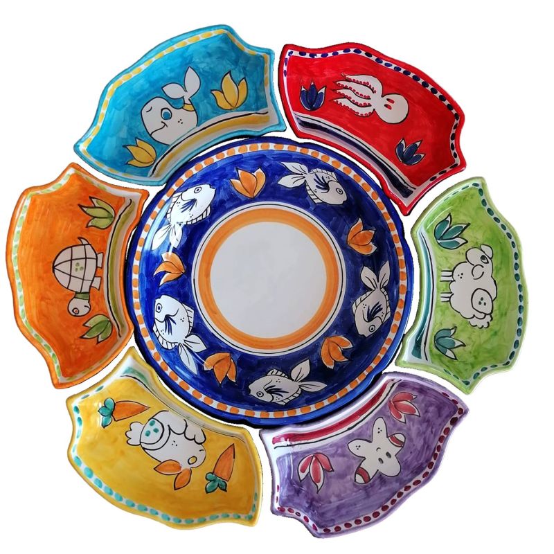 Antipastischale. Kaltes Abendessen. 7 Teile....