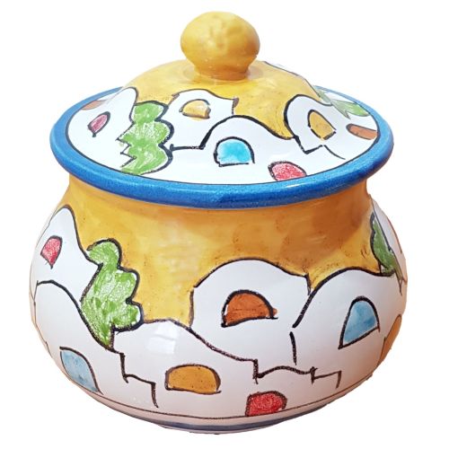 Spice Jar customizable.  handpainted Vietri ceramic