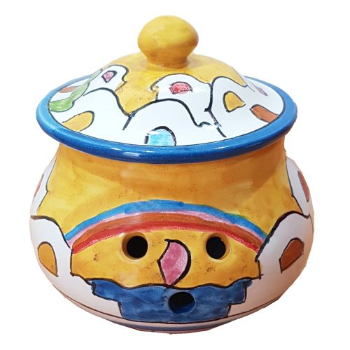 Spice Jar customizable.  handpainted Vietri ceramic