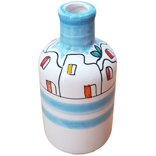 Bottiglia per olio Linea Casette. Ceramica di Vietri.