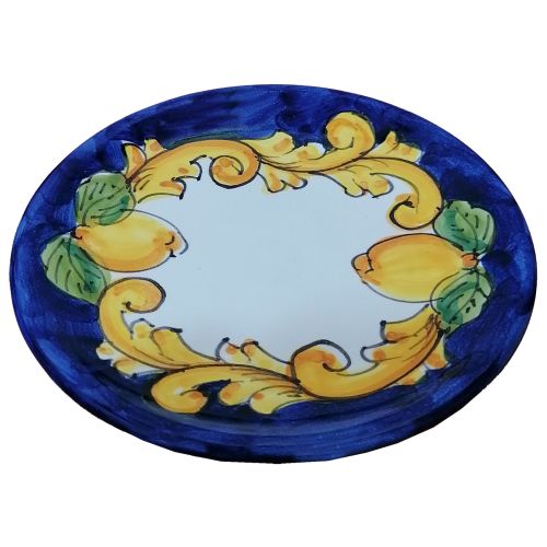 Set tasse à café et soucoupe. Ligne Baroque et Citrons. Céramique de Vietri. Peint à la main.