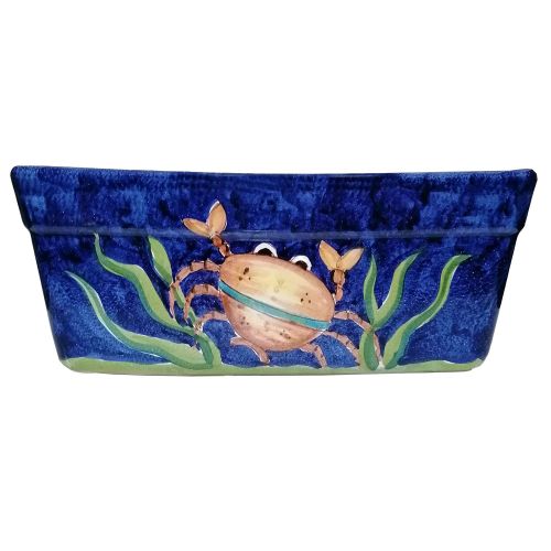 Jardinera rectangular. Línea Mar. Cerámica de Vietri. Pintada a mano.