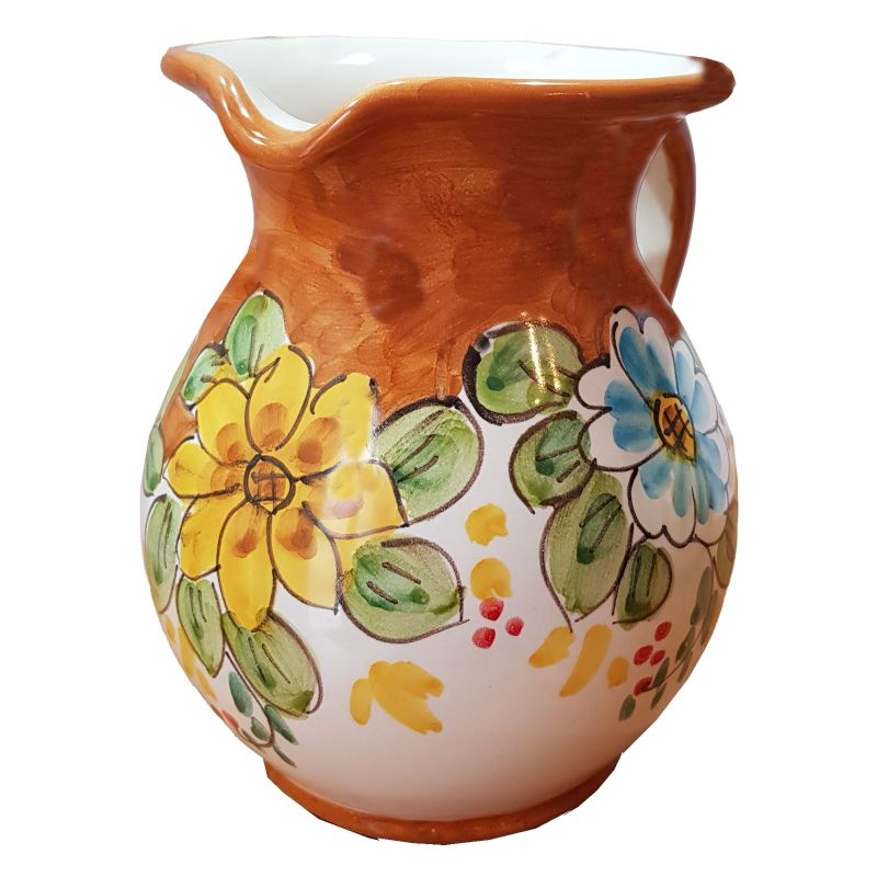 Brocca Panciuta. Linea Fiori. Ceramica di...