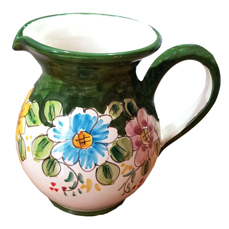 Brocca Panciuta. Linea Fiori. Ceramica di...