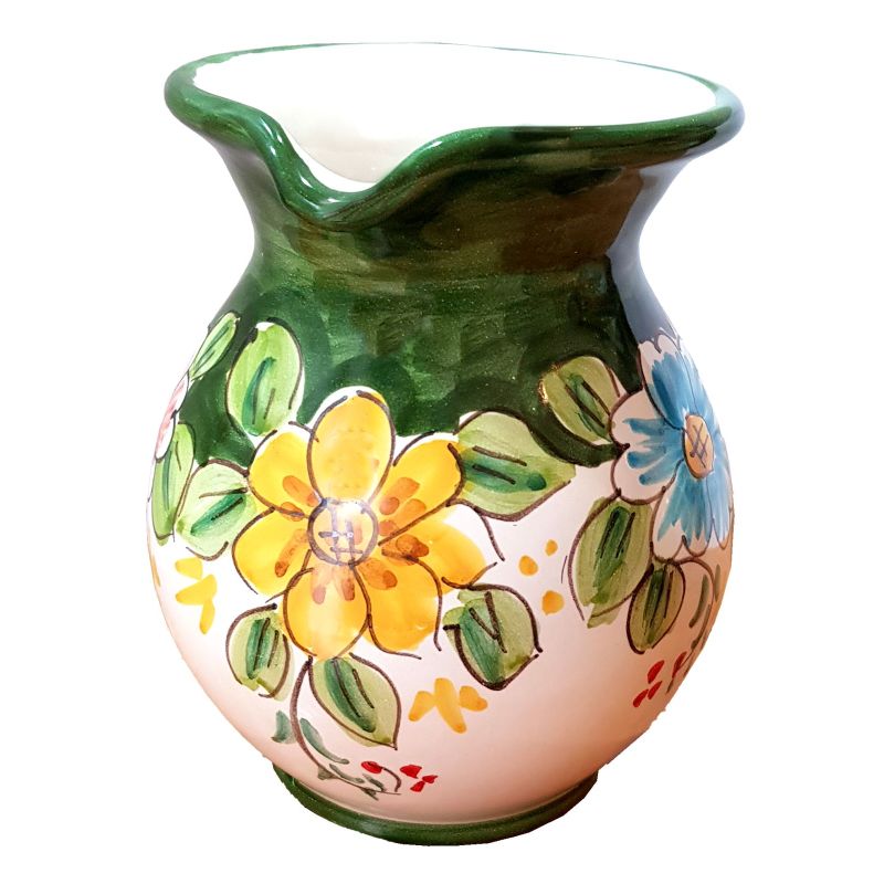 Brocca Panciuta. Linea Fiori. Ceramica di...