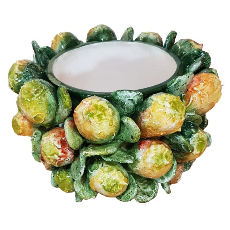 Vaso a rilievo in ceramica vietrese -Fichi...