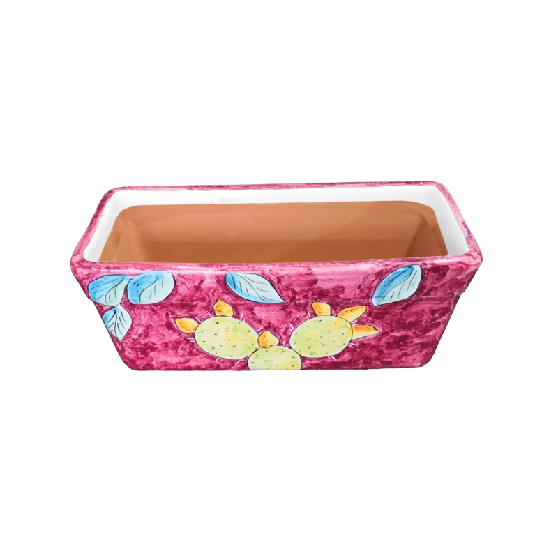 Fioriera a Cassetta Rettangolare. Fondo Porpora...