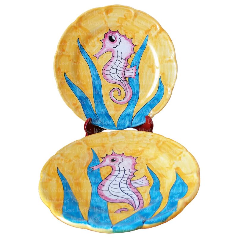 Placas de línea de pescado en ceramica vietrese...