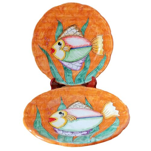 Placas de línea de pescado en ceramica vietrese placa plana