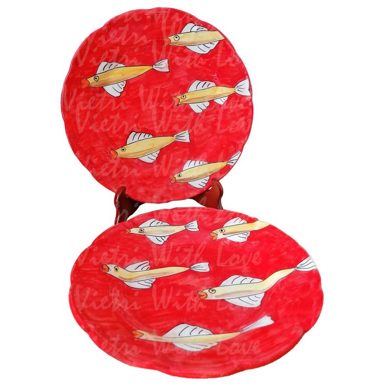 Placas de línea de pescado en ceramica vietrese...