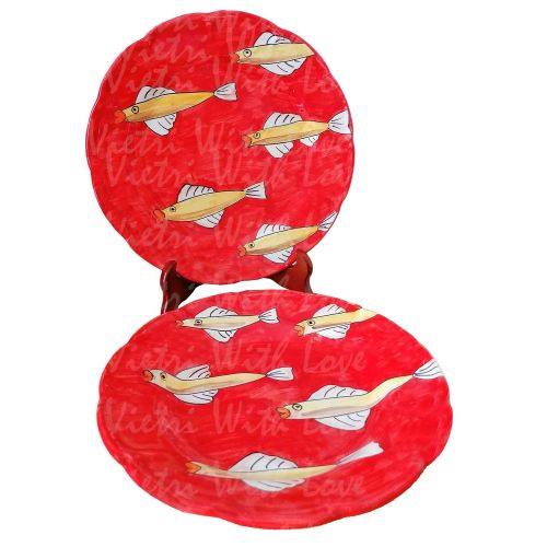 Placas de línea de pescado en ceramica vietrese placa plana