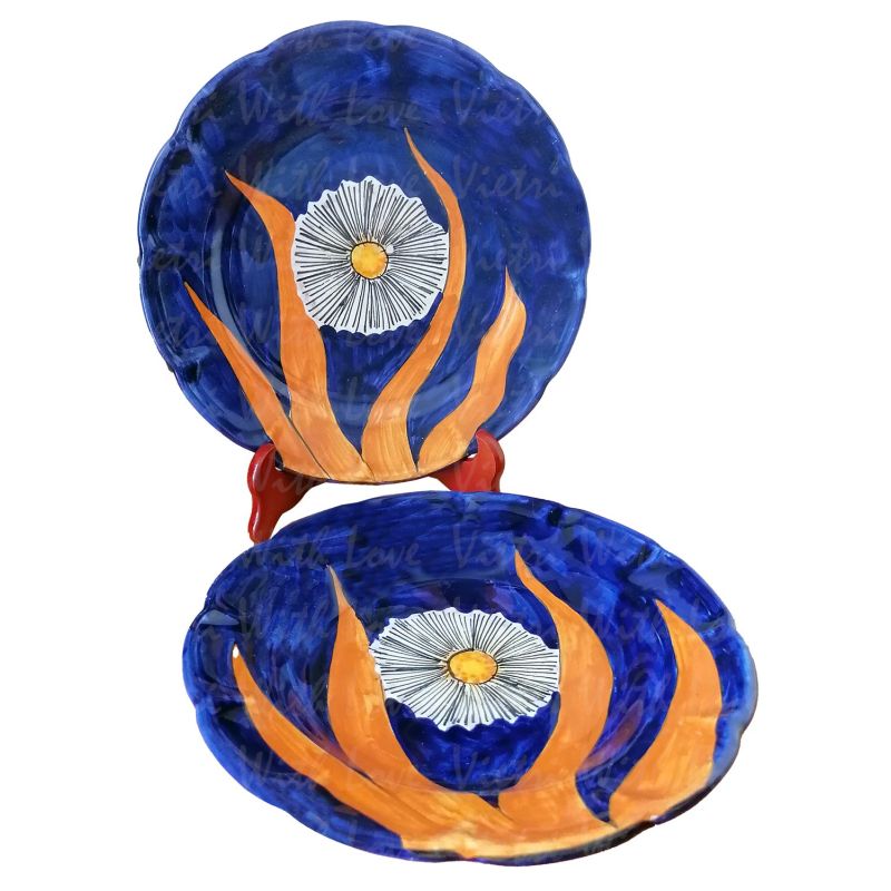 Placas de línea de pescado en ceramica vietrese...