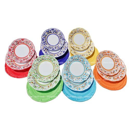 Piatti linea fiorellini in ceramica vietrese