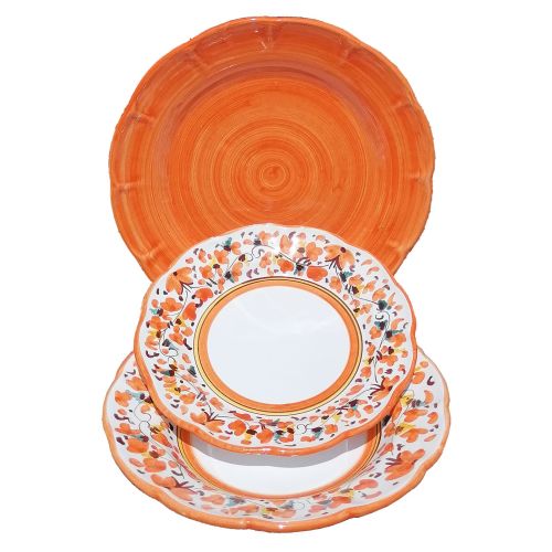 Plate. Spring Flowers Line. Big Mama. Vietri Ceramics. Hand-painted.