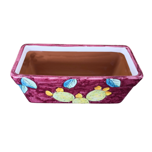 Rectangular Planter. Purple Base with Prickly Pears.... 2