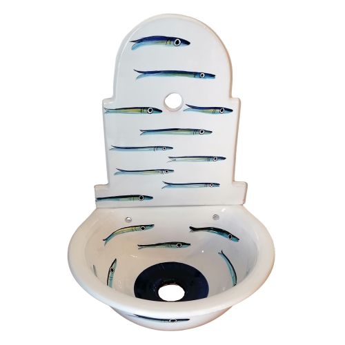 Fontaine de jardin. Ligne Cabanes. Céramique de Vietri, peinte à la main. Élégance artisanale pour votre extérieur.