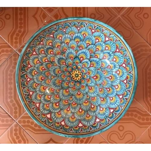 Artistic wall plate. Vietri ceramic. Hand-painted.