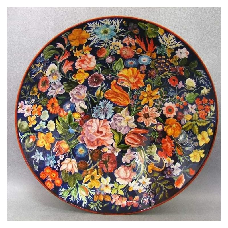 Artistic wall plate. Vietri ceramic. Hand-painted.