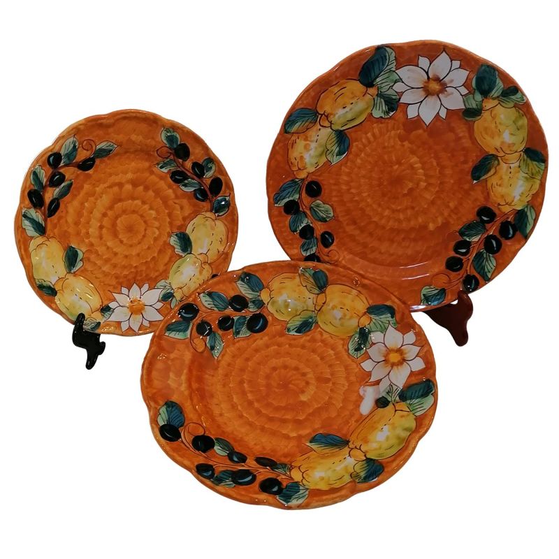 Dishes, Plates Flowers line, handpainted in Vietri ceramic