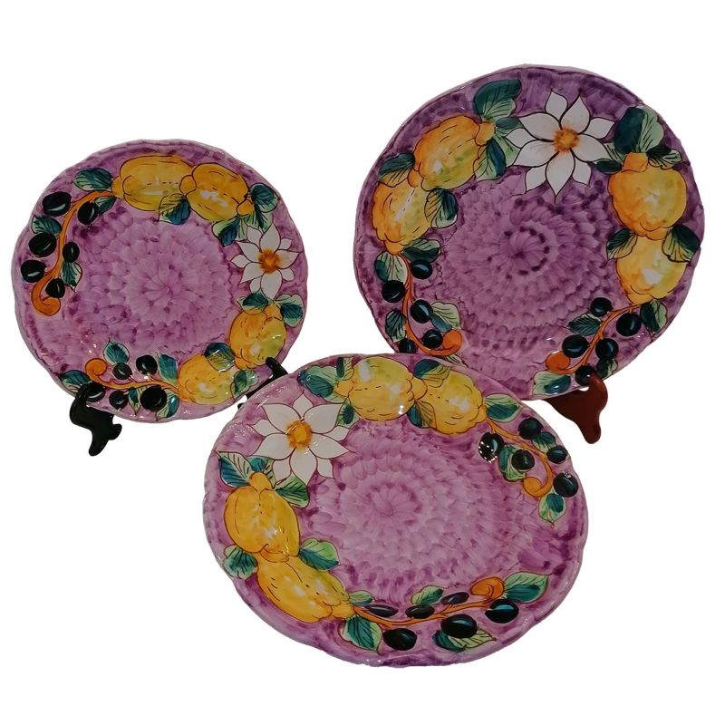 Dishes, Plates Flowers line, handpainted in Vietri ceramic