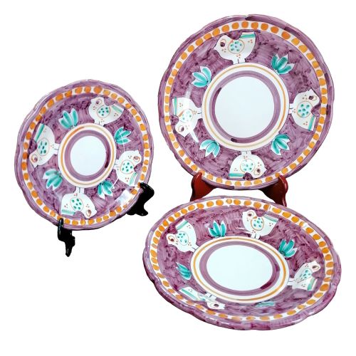 Piatti di Vietri servizio linea Animaletti in ceramica 18 pezzi