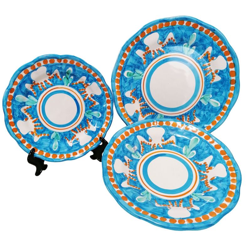 Vietri ceramic animal line service plates, 18...