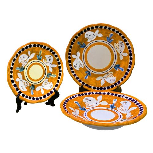 Assiettes de service en céramique Vietri, 18 pièces