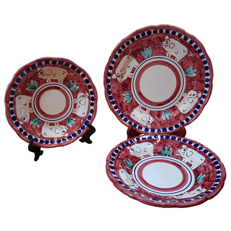 Platos de servicio línea animales de cerámica...