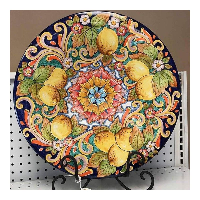 Artistic wall plate. Vietri ceramic. Hand-painted.
