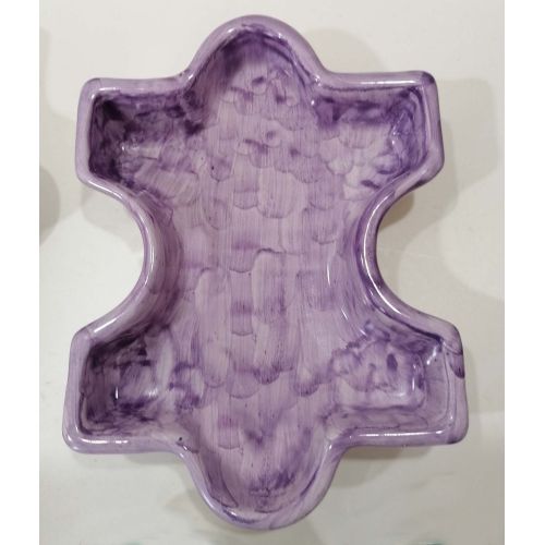 Appetizer dish. Cold dinner. Interlocking puzzle shape. Vietri ceramic. Hand-painted.