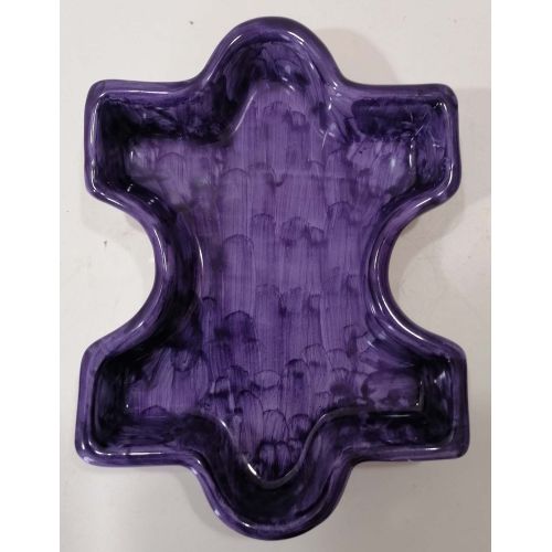 Appetizer dish. Cold dinner. Interlocking puzzle shape. Vietri ceramic. Hand-painted.