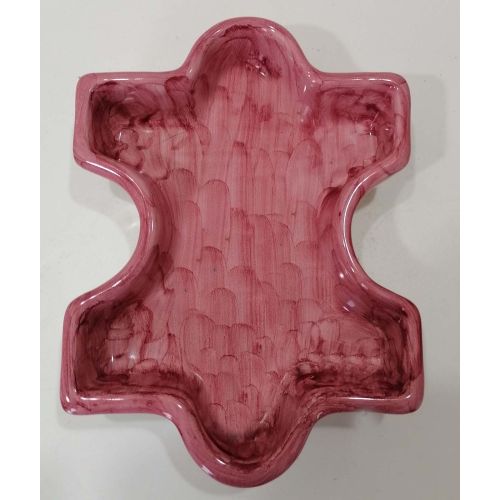 Plat apéritif. Dîner froid. Forme puzzle emboîtable. Céramique Vietri. Peint à la main.