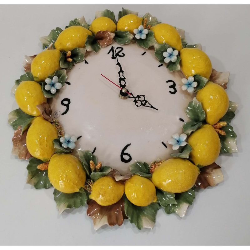 Orologio da parete. Limoni a Rilievo. Ceramica...