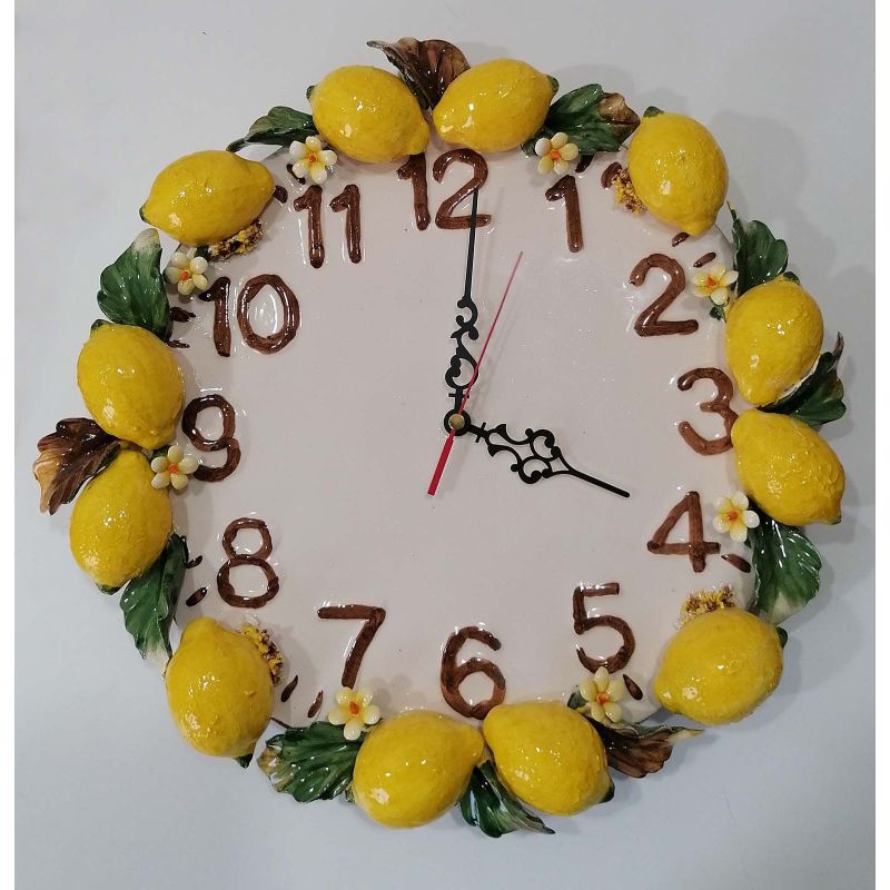 Wall clock. Raised lemons. Vietri ceramic....