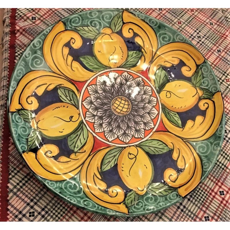 Placa de pared en Ceramica Vietrese pintada a mano. Disponible en muchos colores y tamaños