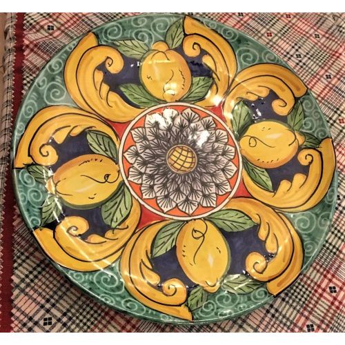 Artistic wall plate. Vietri ceramic. Hand-painted.