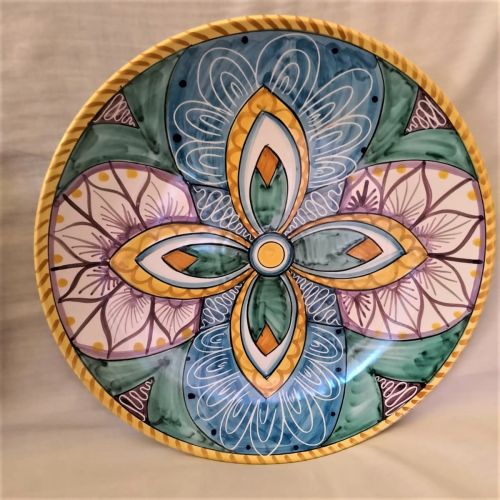 Artistic wall plate. Vietri ceramic. Hand-painted.