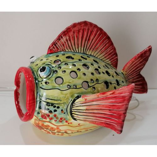 Fish. Home ornaments handpainted Vietri ceramic Furnishing items for your home