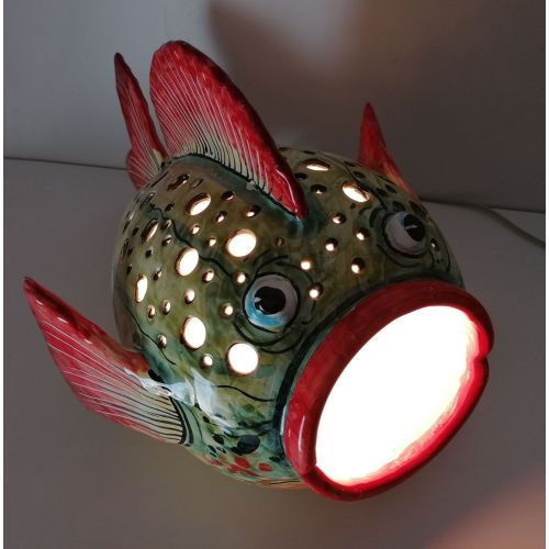 Fish. Home ornaments handpainted Vietri ceramic Furnishing items for your home