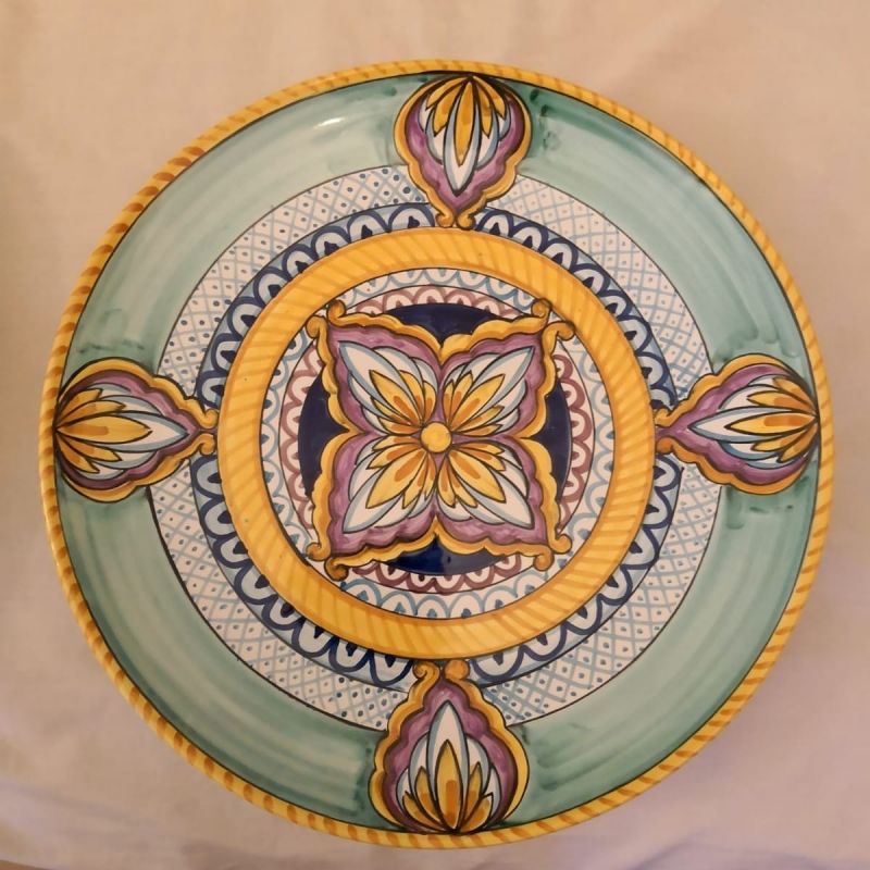 Artistic wall plate. Vietri ceramic. Hand-painted.