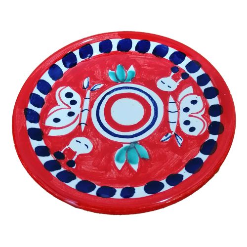 Tazzina con piattino. Linea animaletti. Ceramica di Vietri. Dipinta a mano